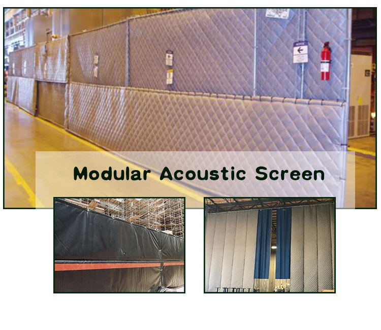 Portable Temporary Fencing Noise Barrier Acoustic blankets Construction Site  sound barrier dampening Factory