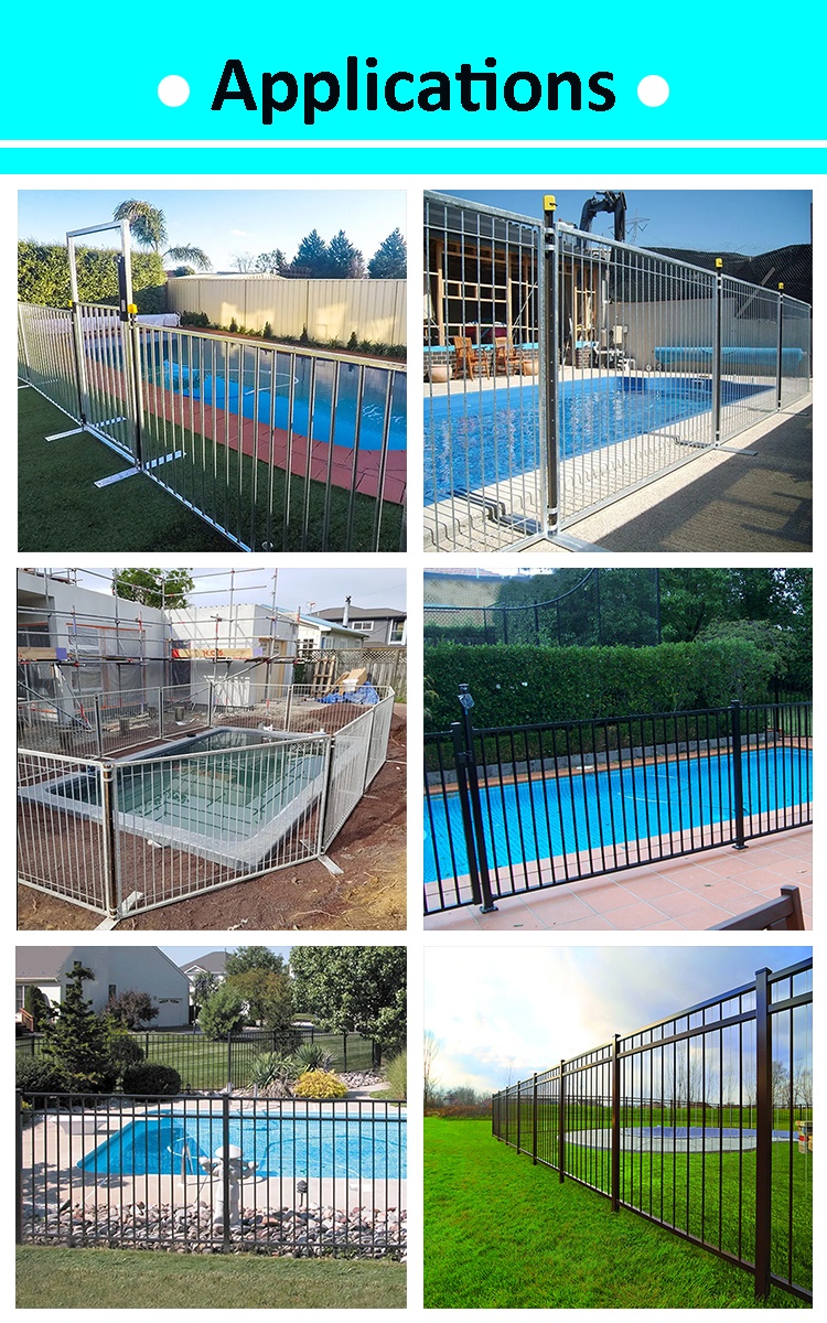 China Manufacturer Temporary Safety metal swimming pool fence