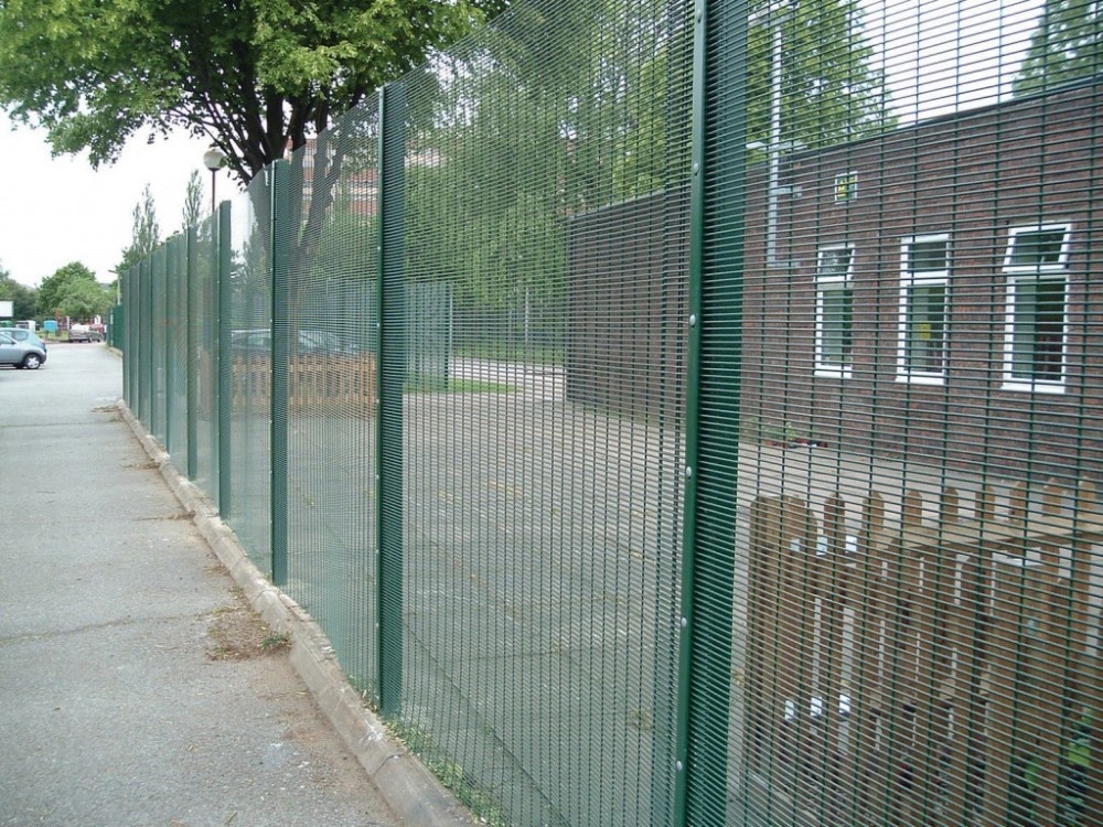 High Security Wire Fence with Wall Spikes On the top of 358 clearvu fencing panels 2