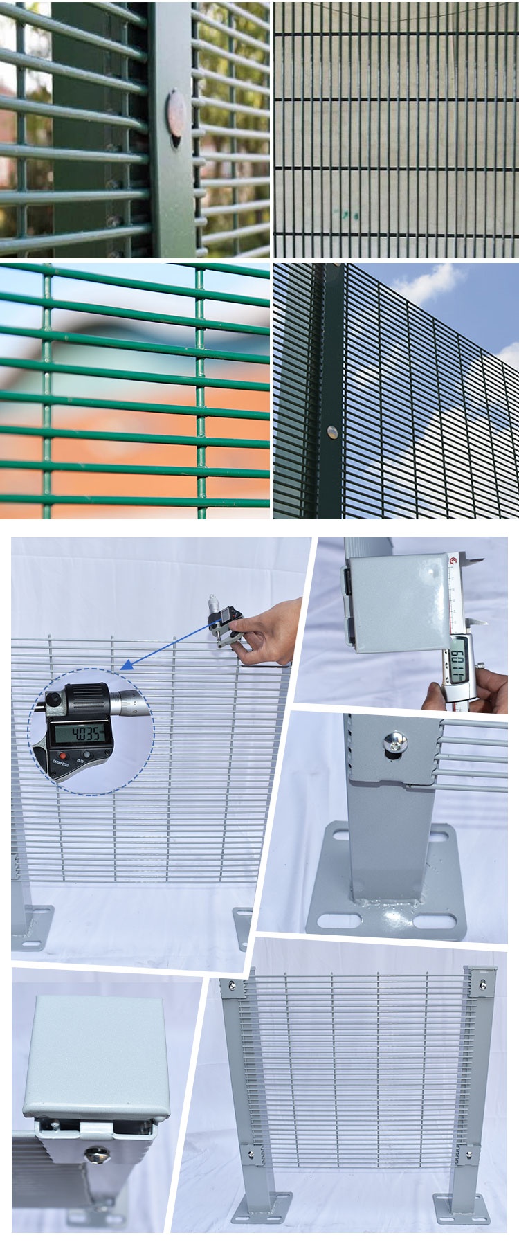 High Security Clearvu Wire Fence Mesh Panel Fence With Taper Post 85 * 45 * 85mm 3