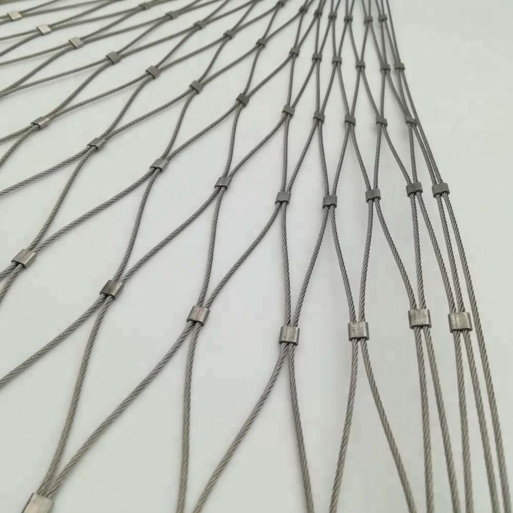 316 316L ss rope cable wire net/stainless steel wire rope mesh net/zoo mesh