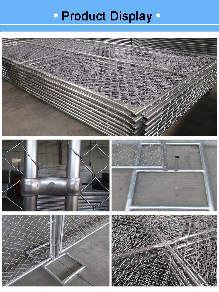American standard portable 6x12 chain link construction fence temporary used chain link fence panels 6x10 Temporary Mobile Fence