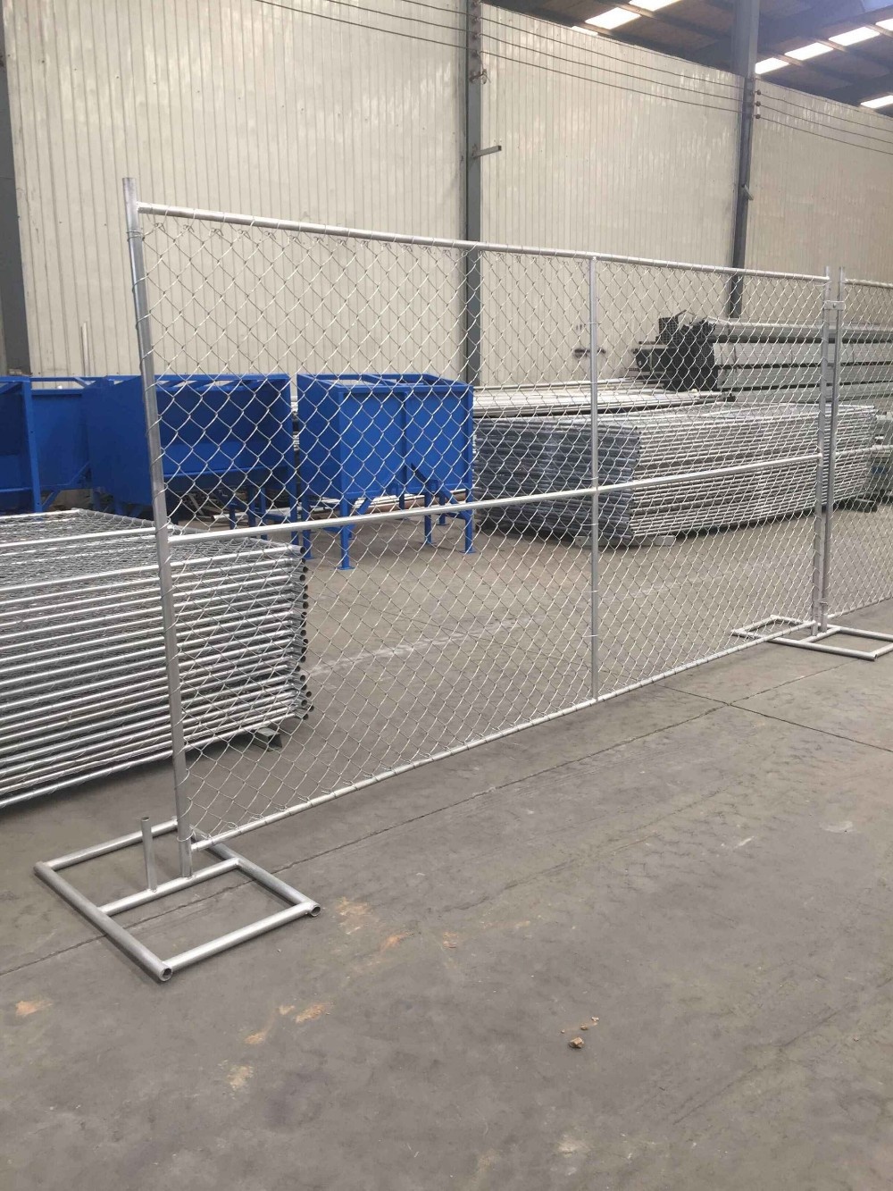 temporary chain link fence panels 6'x12' mesh 60mm x 60mm tube 1.25" 16ga wall thick 0