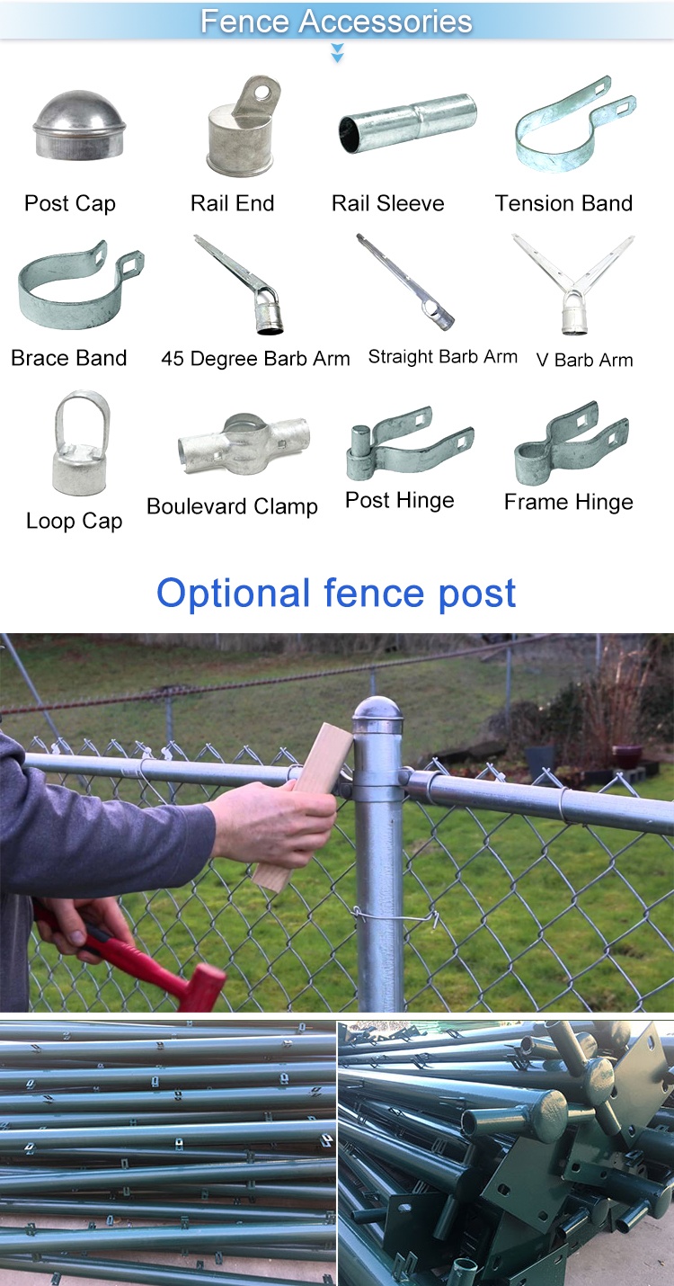 Hot Dipped Galvanized Chain Link Temporary Fence USA (Factory Price)
