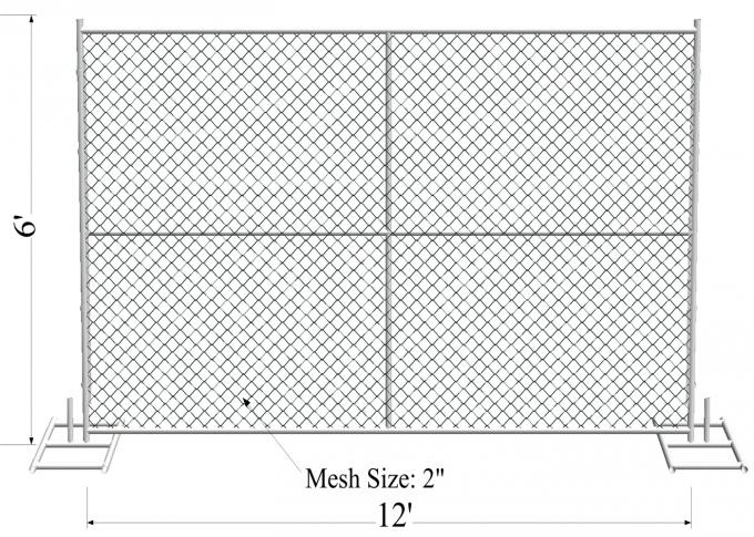 8'X14' temporary construction fence mesh 2&frac12;"x2&frac12;"(63mmx63mm) and tube 1&frac14;"(32mm) 1⅜"(35mm) 1&frac12;"(38mm) wall thick 17ga 1