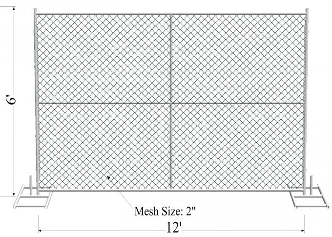 8'X14' temporary construction fence mesh 2½"x2½"(63mmx63mm) and tube 1¼"(32mm) 1⅜"(35mm) 1½"(38mm) wall thick 17ga 1