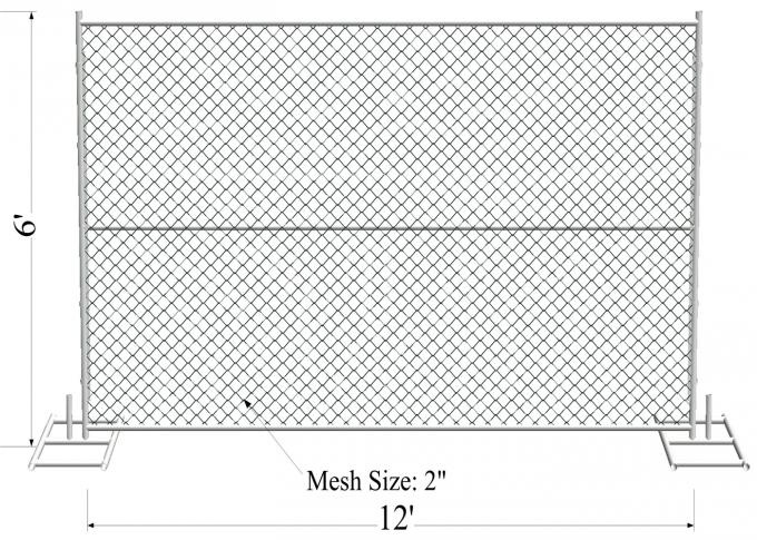 8'X14' temporary construction fence mesh 2½"x2½"(63mmx63mm) and tube 1¼"(32mm) 1⅜"(35mm) 1½"(38mm) wall thick 17ga 3