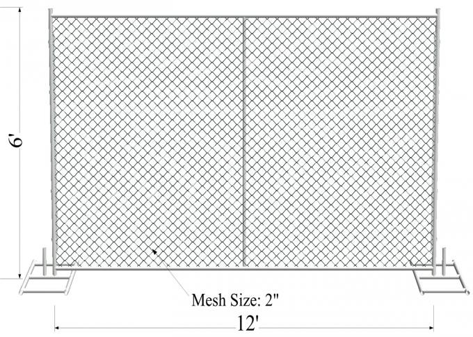 8'X14' temporary construction fence mesh 2½"x2½"(63mmx63mm) and tube 1¼"(32mm) 1⅜"(35mm) 1½"(38mm) wall thick 17ga 5