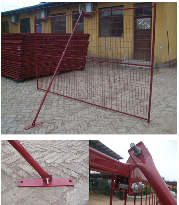 Powder coated 6&rsquo;/1830mmx10&rsquo;/3048mm width construction temp fence panels mesh 2"x4"/50mmx100mm*11.5ga frame 40mm*40*1.5mm 12