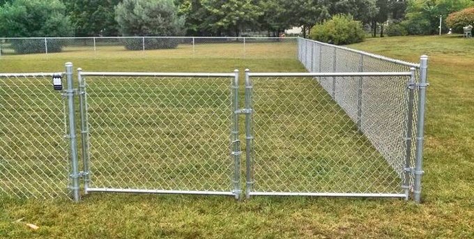 Galvanized after weaving chain link fence used on farm.
