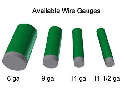 Green chain link fence wire gauge from 6 to 12.5.