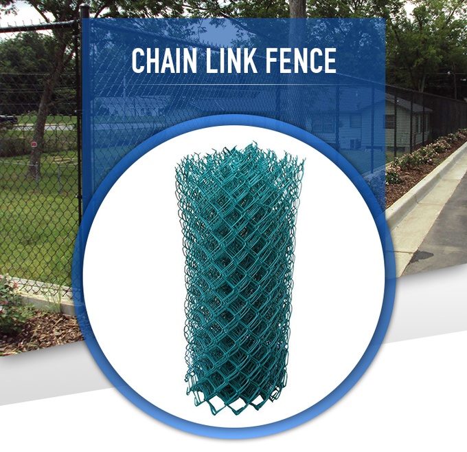 6ft x 50ft Galvanized Steel 9 Gauge heavy duty industrial chain link fencing