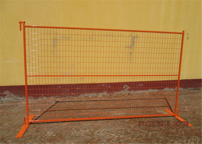 RAL 2009 powder coated construction temporary fencing 6’/1830mm*10’/3048mm Tubing 40mm*1.5mm  weld mesh 2"x4"*8gauge Dia 2