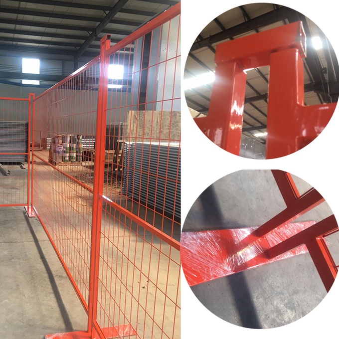 Standard Size Rental Portable Construction Canada PVC Coated Temporary Fence