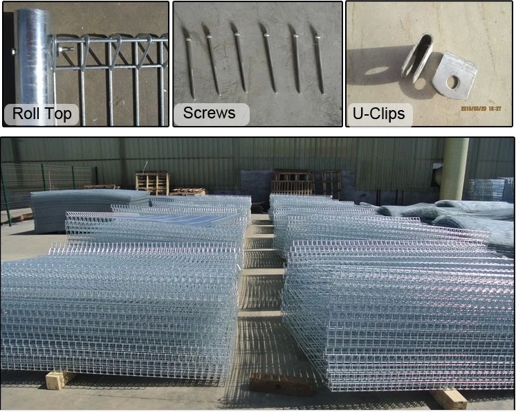 High strong welded roll top fence