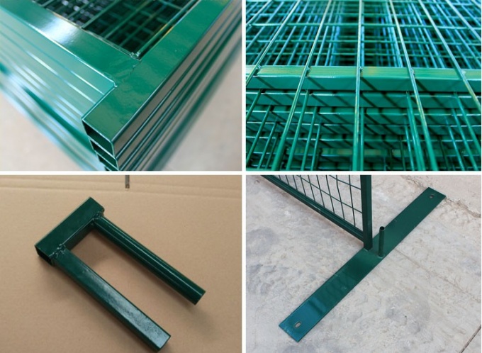 Powder Coated Portable Fence Panels Green Color For Garden