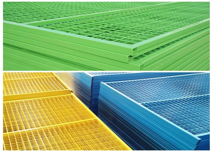 Height 8&rsquo;/2430mm*10&rsquo;/3048mm Width Weld mesh 2"*4"*9.5gauge wire Powder coated Yellow Outer frame 25mm*2.0mm 5