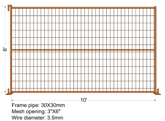 &ldquo;VICORIA SECRET&rdquo; TEMPORARY FENCE H6&rsquo;/1830mmxL10&rsquo;/3050mm mesh Aperture 2&rdquo;x4&rdquo;/50x100mm 3