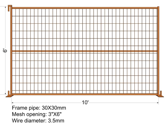 “VICORIA SECRET” TEMPORARY FENCE H6’/1830mmxL10’/3050mm mesh Aperture 2”x4”/50x100mm 3