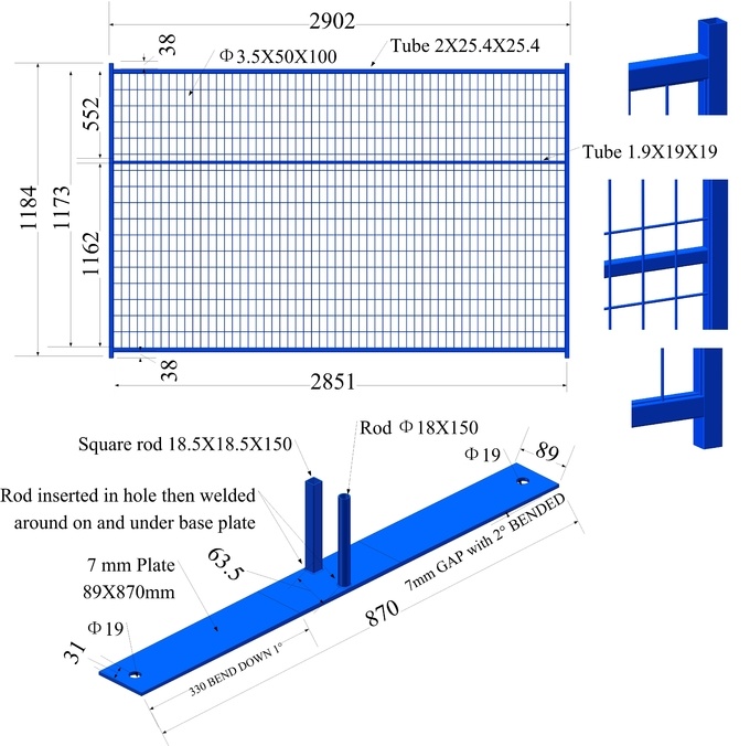 temporary fence panel