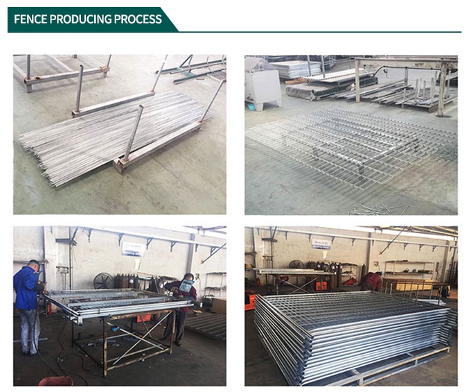 Construction Security Temp Fence Panels 6ft x 10ft 1830*3050mm Spacing 4"x12'(100mm*300mm) Akzol Powder Coated 25mm*1.6 6