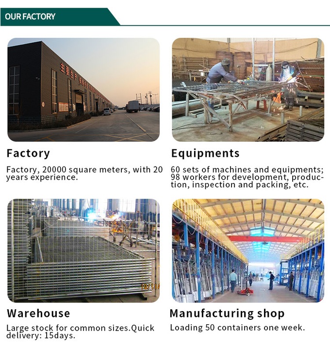 Construction Security Temp Fence Panels 6ft x 10ft 1830*3050mm Spacing 4"x12'(100mm*300mm) Akzol Powder Coated 25mm*1.6 7